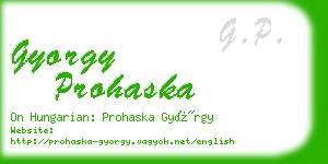 gyorgy prohaska business card